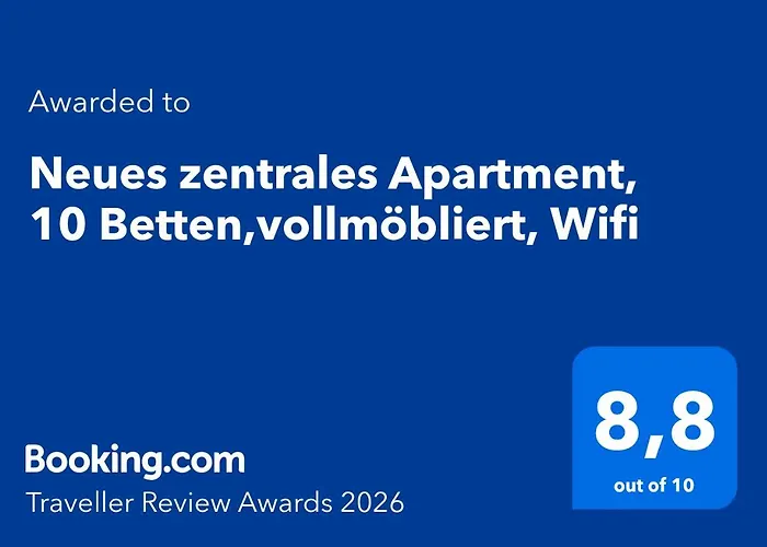 Neues Zentrales Apartment,10 Betten,vollmoebliert, Wifi